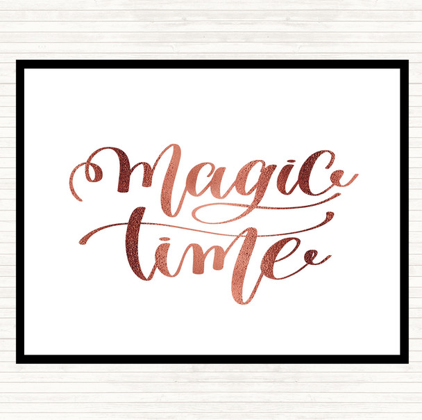 Rose Gold Magic Time Quote Mouse Mat Pad