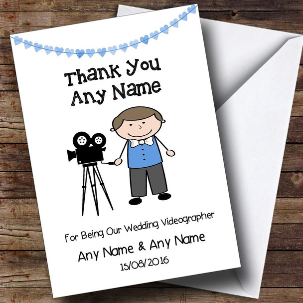 Thank You For Being Our Wedding Videographer Male Personalised Thank You Card