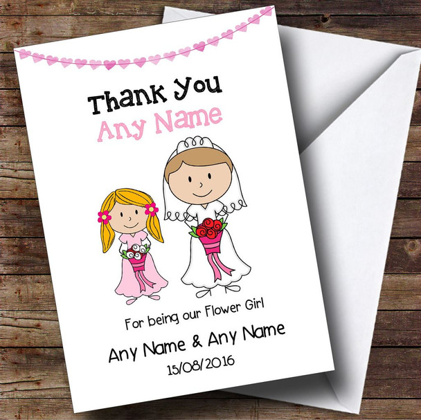 Thank You For Being Our Flower girl Personalised Thank You Card