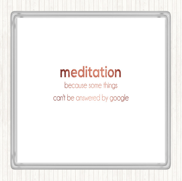 Rose Gold Meditation Quote Drinks Mat Coaster