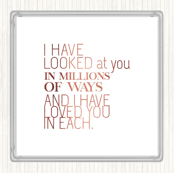 Rose Gold Million Ways Quote Drinks Mat Coaster