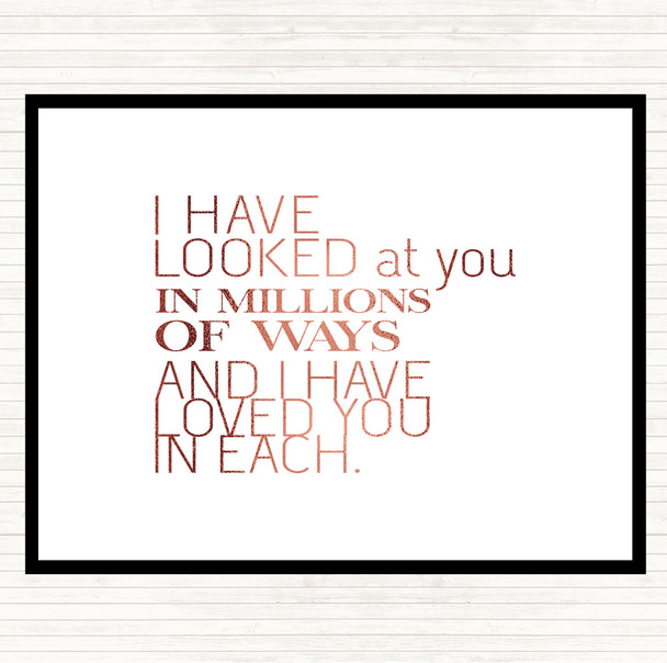 Rose Gold Million Ways Quote Mouse Mat Pad