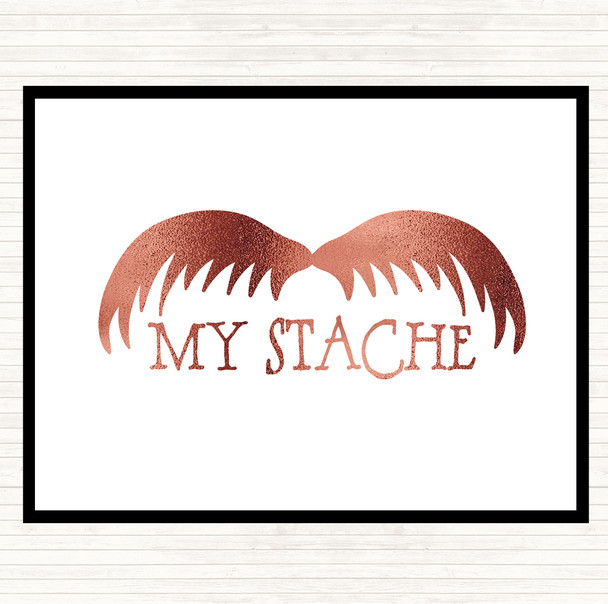 Rose Gold Mustache Word Art Quote Mouse Mat Pad