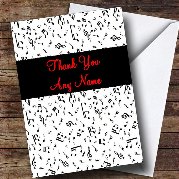 Music Personalised Thank You Card