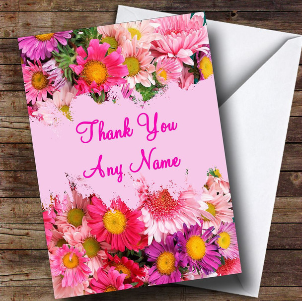 Beautiful Flowers Personalised Thank You Card