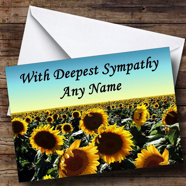 Sunflower Field Personalised Sympathy / Sorry For Your Loss Card