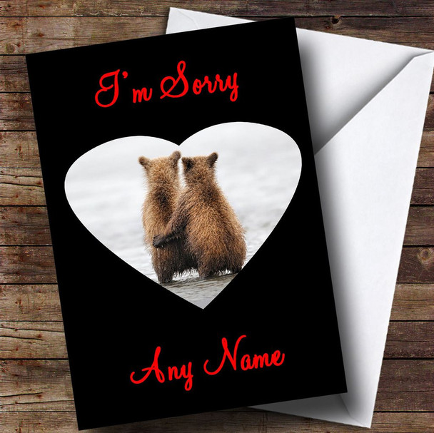 Cuddling Bears Personalised Sorry Card