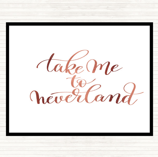 Rose Gold Neverland Quote Mouse Mat Pad