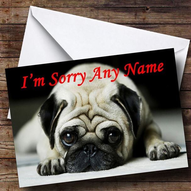 Sad Pug Personalised Sorry Card