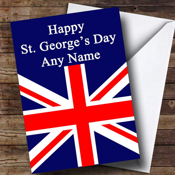 St George's Day Union Jack British Flag Personalised Card