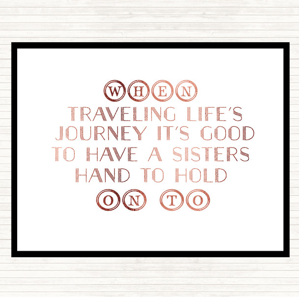 Rose Gold A Sisters Hand Quote Mouse Mat Pad