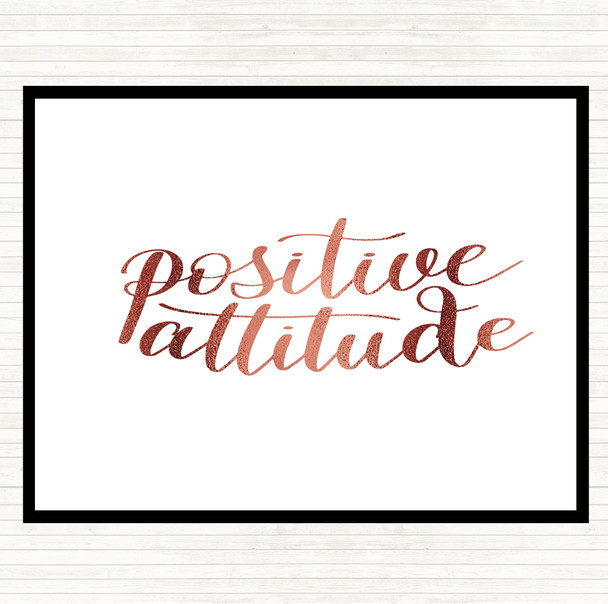 Rose Gold Positive Attitude Quote Mouse Mat Pad