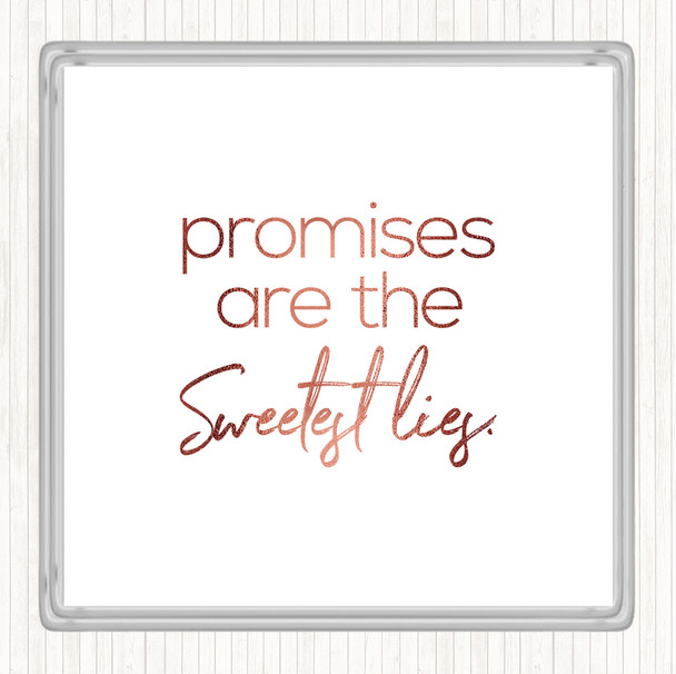 Rose Gold Promises Quote Drinks Mat Coaster