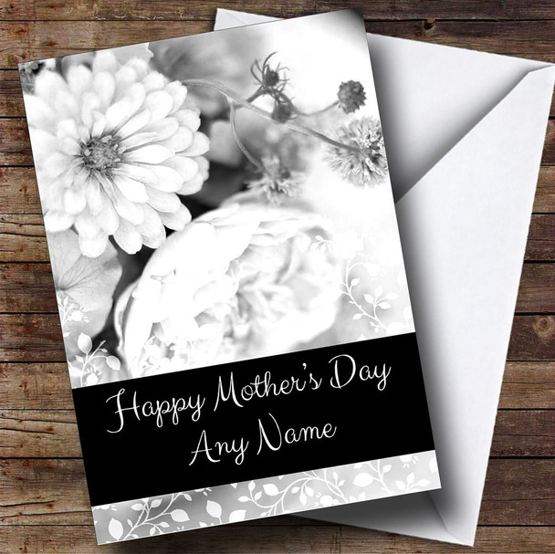 Black & White Vintage Roses Personalised Mother's Day Card