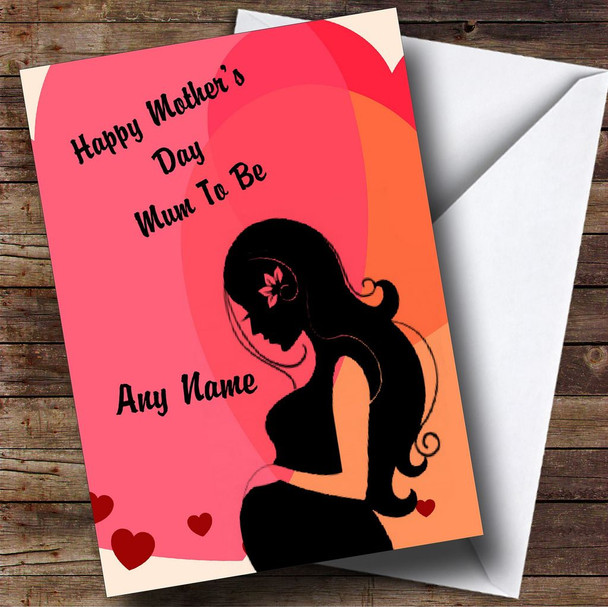 Mum To Be Pregnant Lady Personalised Mother's Day Card