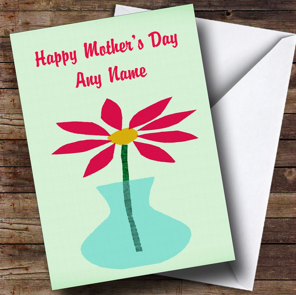 Modern Single Flower Personalised Mother's Day Card