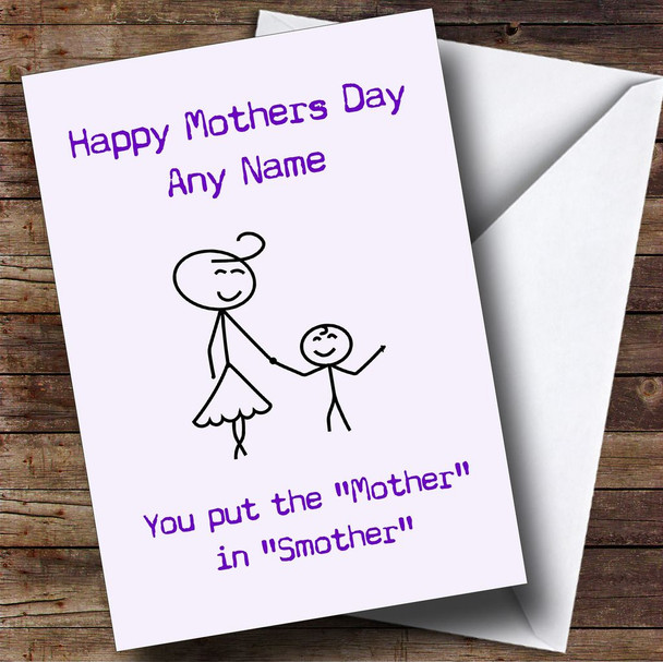 Funny Mother in Smother Personalised Mother's Day Card