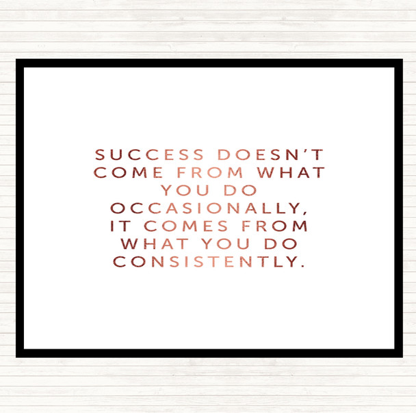 Rose Gold Success Quote Dinner Table Placemat