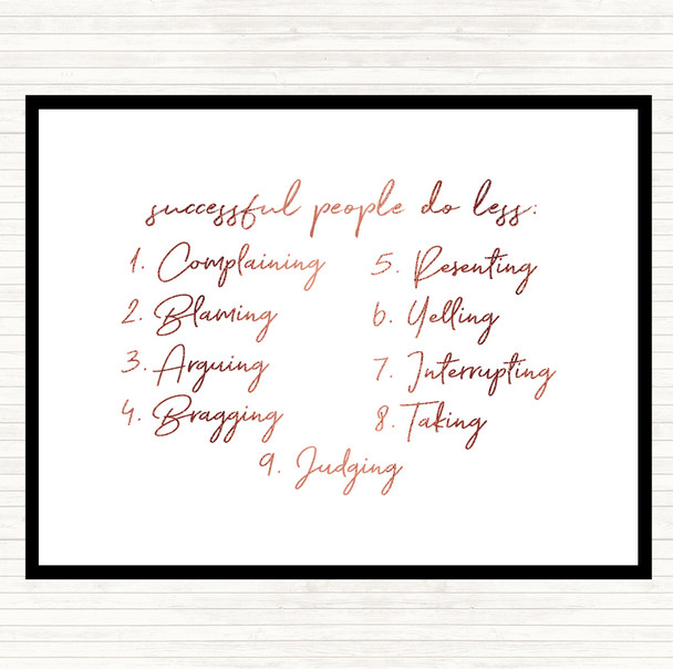 Rose Gold Successful People Quote Dinner Table Placemat