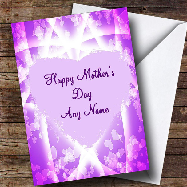 Pink & Purple Hearts Personalised Mother's Day Card
