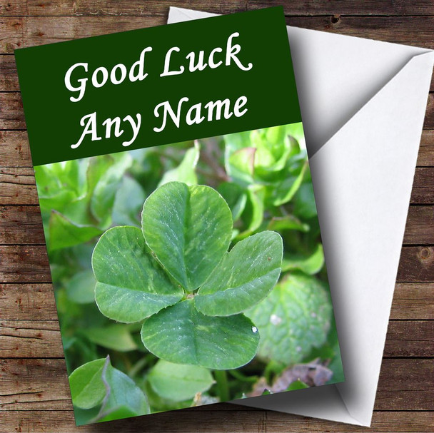 Four Leaf Clover Personalised Good Luck Card
