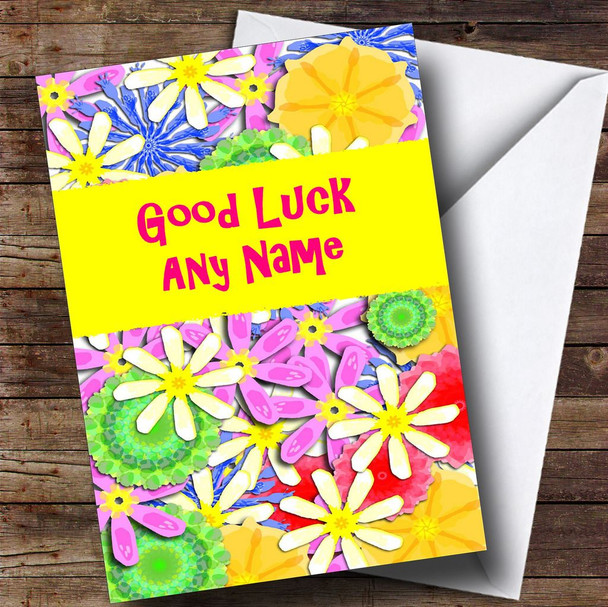 Flowers Personalised Good Luck Card