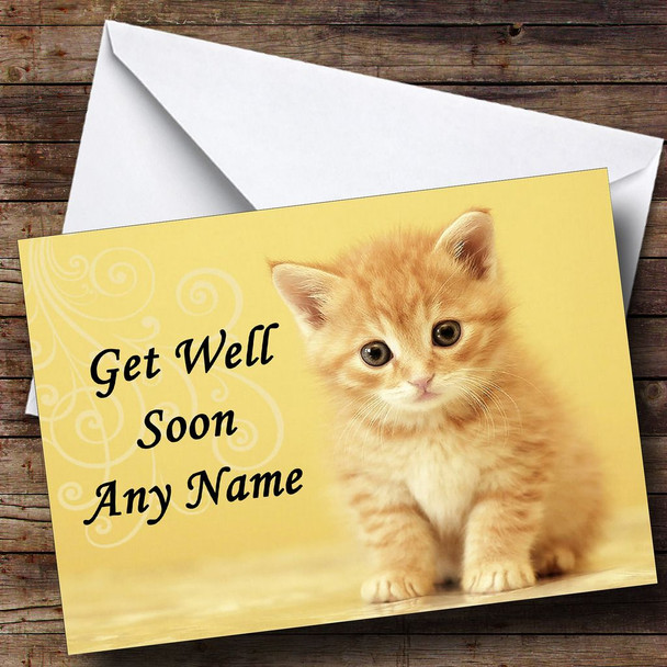 Ginger Kitten Personalised Get Well Soon Card