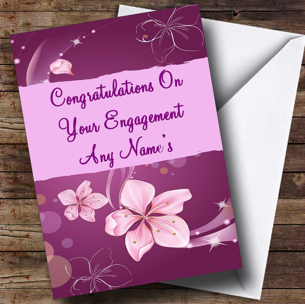 Purple Personalised Engagement Card