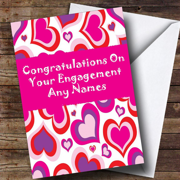 Beautiful Love Heart Romantic Personalised Engagement Card