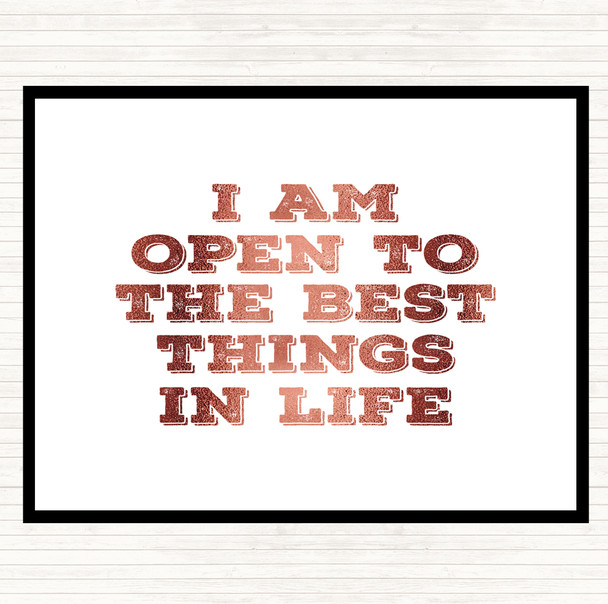 Rose Gold Best Things In Life Quote Mouse Mat Pad