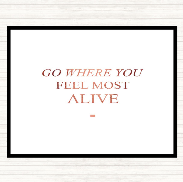 Rose Gold Where You Feel Quote Mouse Mat Pad