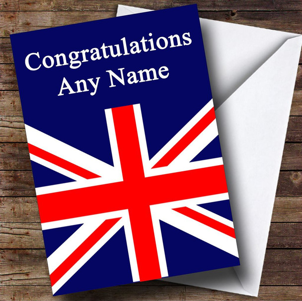 British Flag Union Jack Personalised Congratulations Card