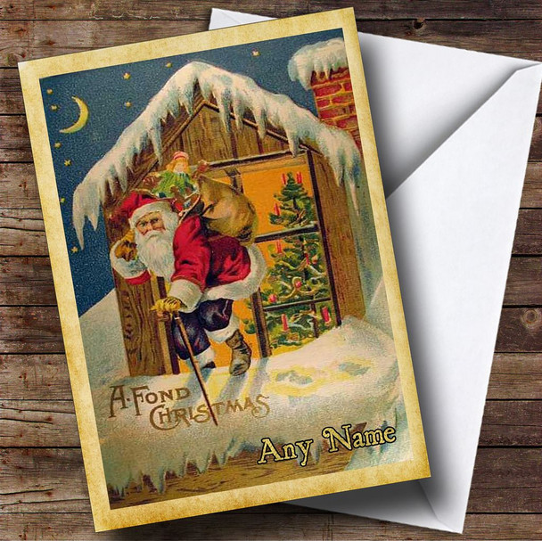 Traditional Vintage Look Personalised Christmas Card