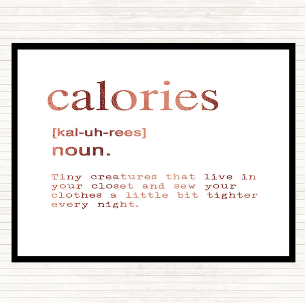 Rose Gold Word Definition Calories Quote Dinner Table Placemat