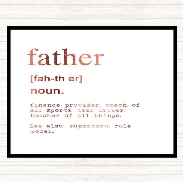 Rose Gold Word Definition Father Quote Mouse Mat Pad