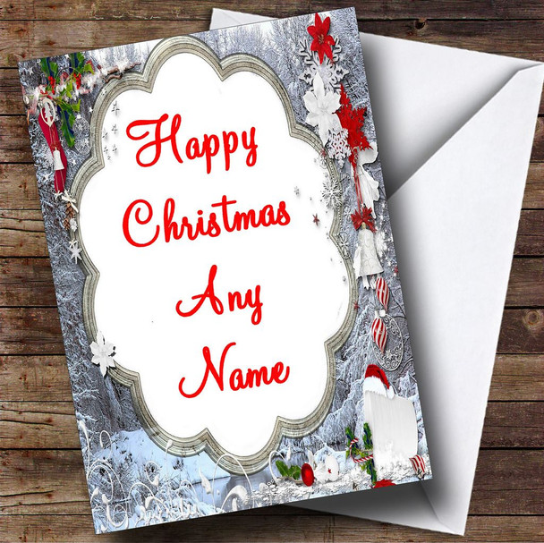 Silver Frames Christmas Card Personalised