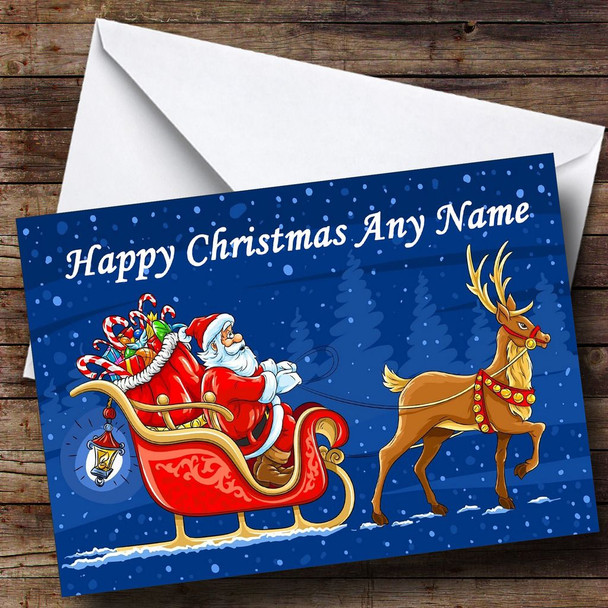 Santa And Rudolph Christmas Card Personalised