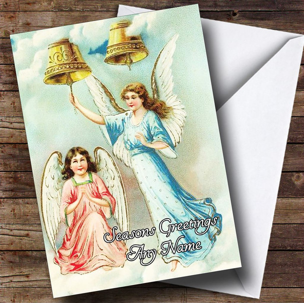 Angels Vintage Traditional Personalised Christmas Card