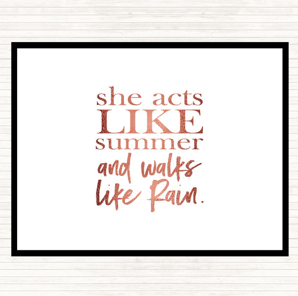 Rose Gold Acts Like Summer Quote Mouse Mat Pad