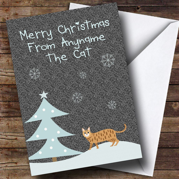 From Or To The Tabby Cat Personalised Christmas Card