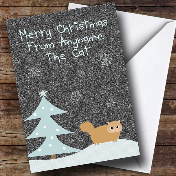 From Or To The Ginger Cat Personalised Christmas Card