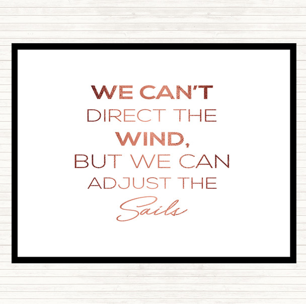 Rose Gold Adjust The Sails Quote Mouse Mat Pad