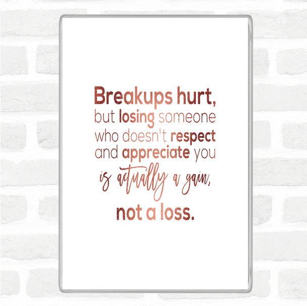 Rose Gold Breakups Hurt Quote Jumbo Fridge Magnet