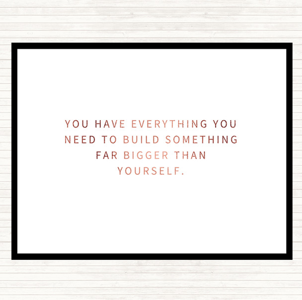 Rose Gold Build Something Bigger Quote Mouse Mat Pad