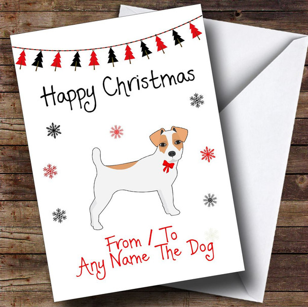 Jack Russell From Or To The Dog Pet Personalised Christmas Card