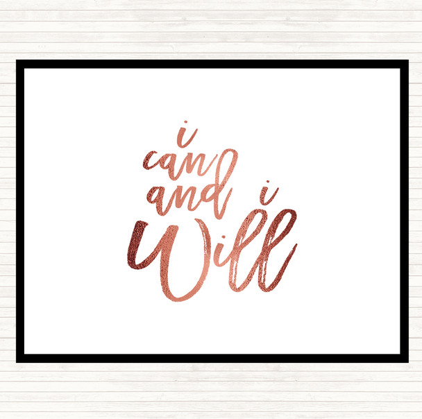 Rose Gold Can And Will Quote Mouse Mat Pad