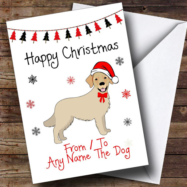 Golden Retriever From Or To The Dog Pet Personalised Christmas Card