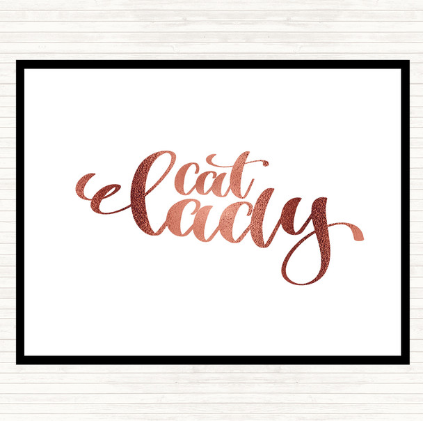 Rose Gold Cat Lady Quote Mouse Mat Pad