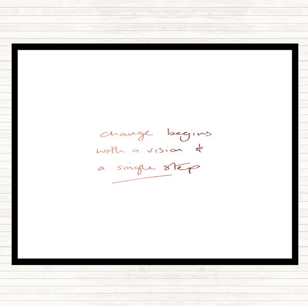 Rose Gold Change Simple Step Quote Mouse Mat Pad