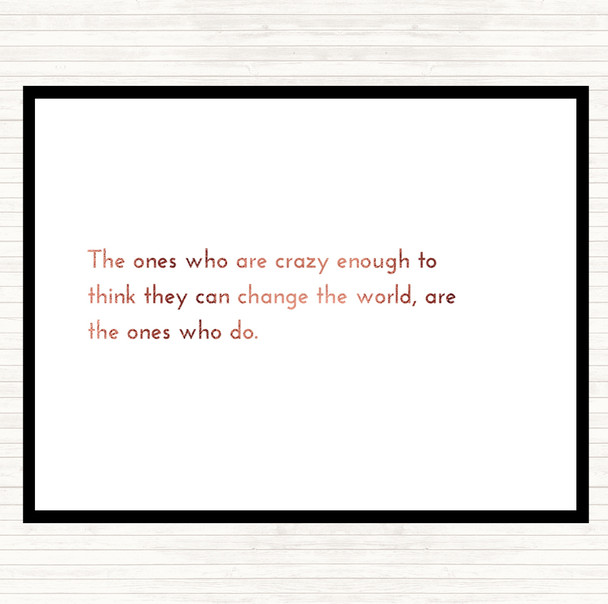 Rose Gold Change The World Quote Mouse Mat Pad